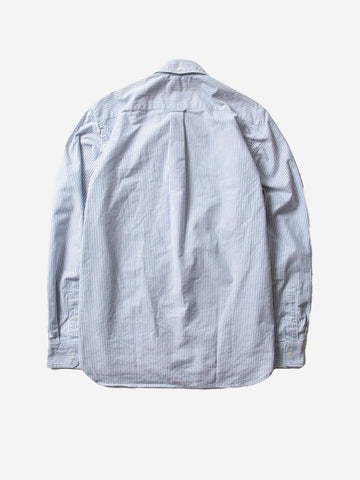 BEAMS PLUS Camicia Button-Down Oxford a righe blu Celeste