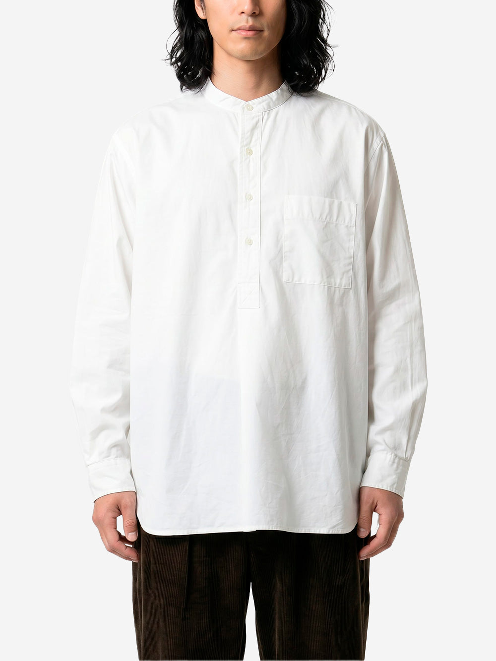 BEAMS PLUS Camicia Pullover bianca alla Coreana Broad Bianco Urbanstaroma