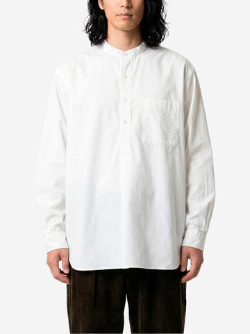 BEAMS PLUS Camicia Pullover bianca alla Coreana Broad Bianco