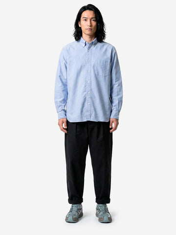 BEAMS PLUS Pantaloni tapered neri 2 pleats in twill Nero