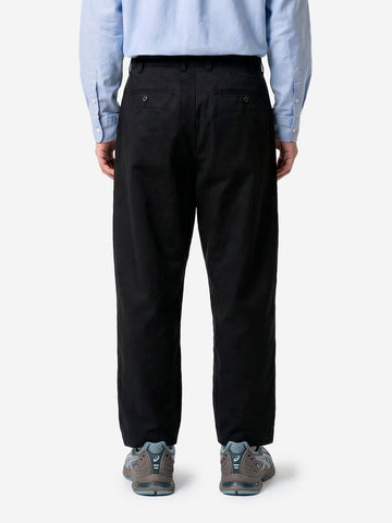 BEAMS PLUS Pantaloni tapered neri 2 pleats in twill Nero