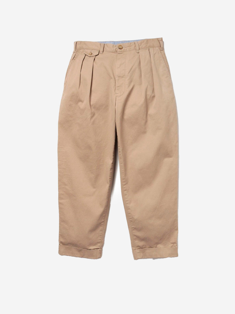 BEAMS PLUS Pantaloni tapered beige khaki 2 pleats in twill Beige Urbanstaroma