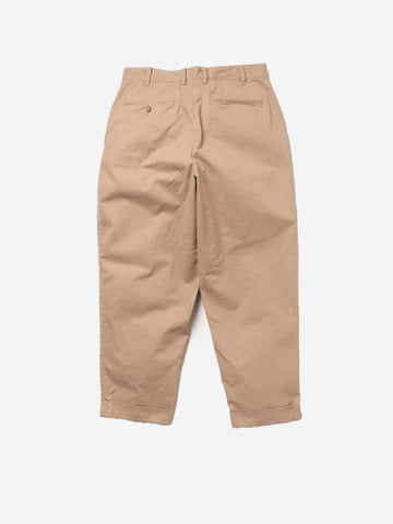 BEAMS PLUS Pantaloni tapered beige khaki 2 pleats in twill Beige
