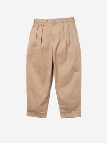 BEAMS PLUS Pantaloni tapered beige khaki 2 pleats in twill Beige