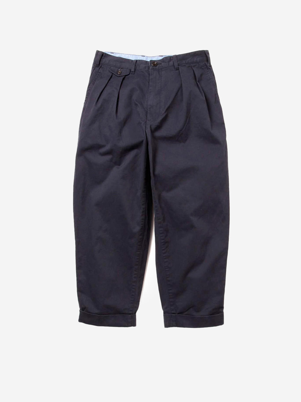 BEAMS PLUS Pantaloni tapered 2 pleats in twill navy Blu Urbanstaroma