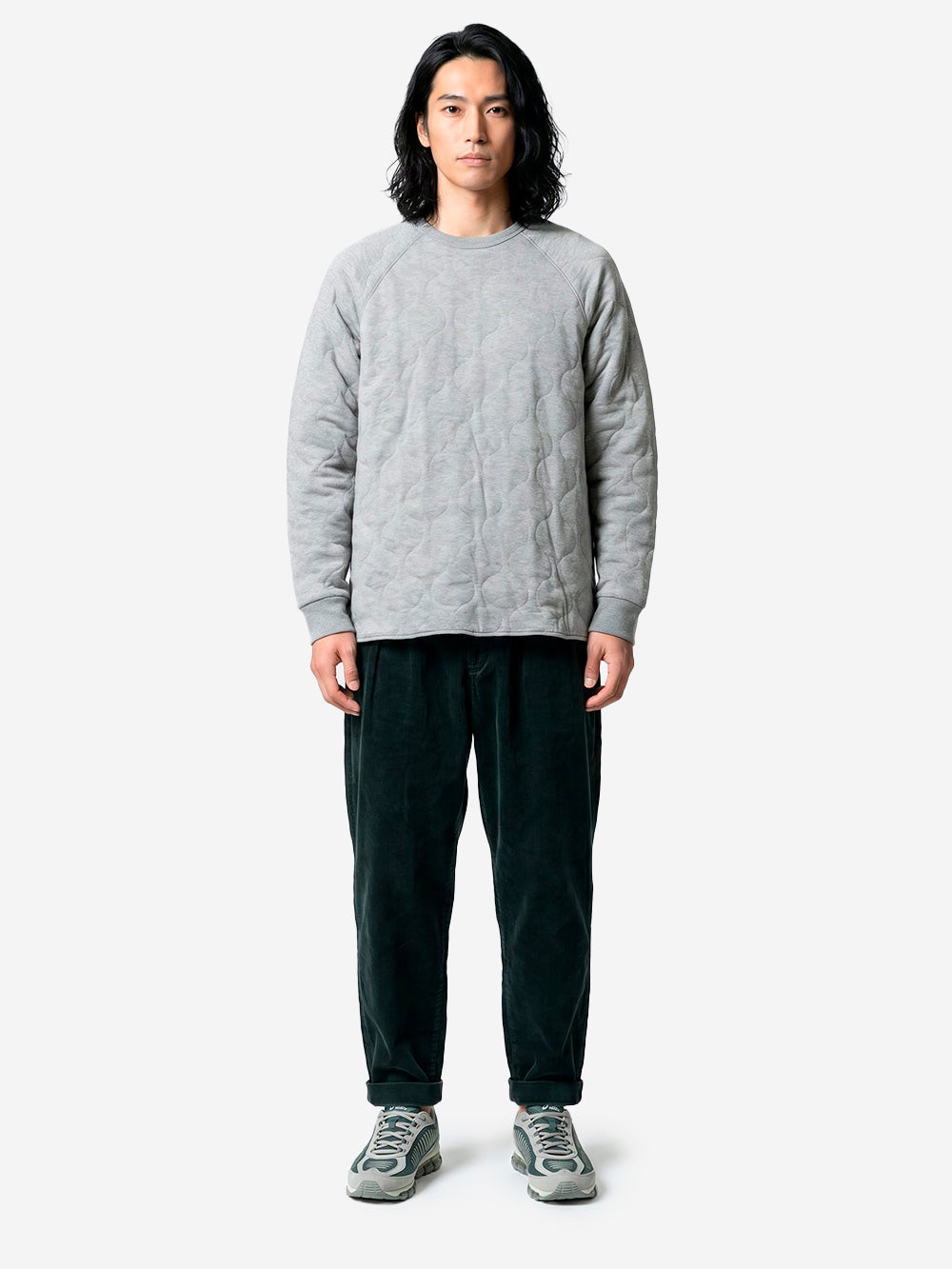 BEAMS PLUS Pantaloni antracite 2 Pleats Tapered Corduroy grigio Urbanstaroma