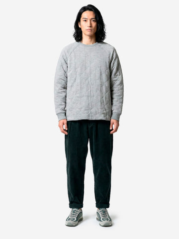 BEAMS PLUS Pantaloni antracite 2 Pleats Tapered Corduroy grigio