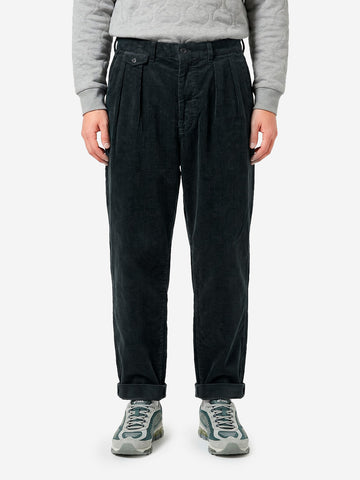 BEAMS PLUS Pantaloni antracite 2 Pleats Tapered Corduroy grigio