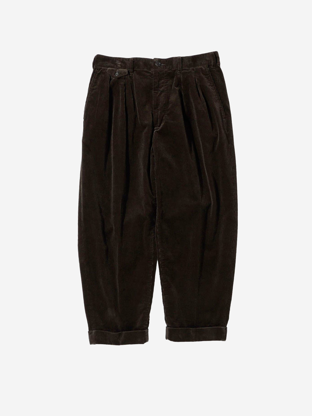 BEAMS PLUS Pantaloni marroni 2 Pleats Tapered Corduroy Marrone Urbanstaroma