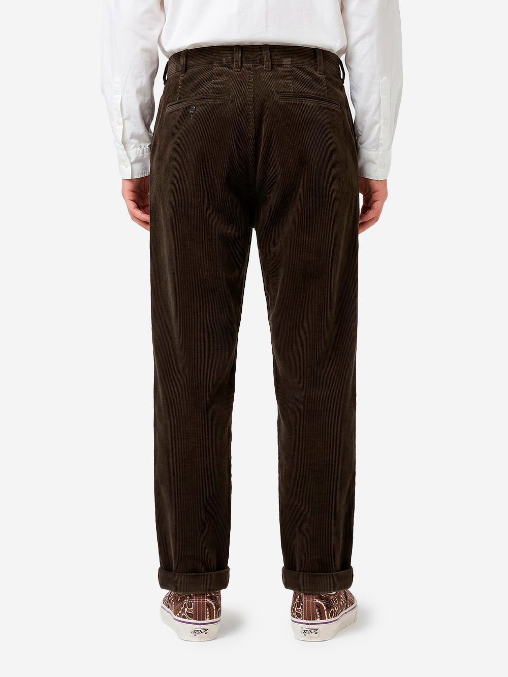 BEAMS PLUS Pantaloni marroni 2 Pleats Tapered Corduroy Marrone Urbanstaroma