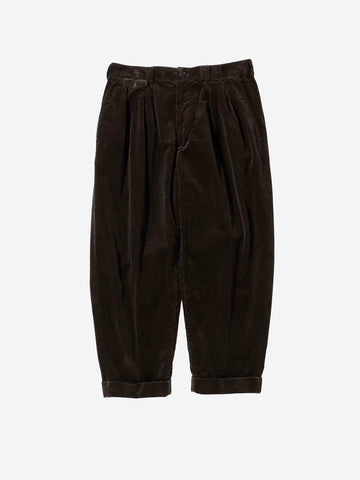 BEAMS PLUS Pantaloni marroni 2 Pleats Tapered Corduroy Marrone