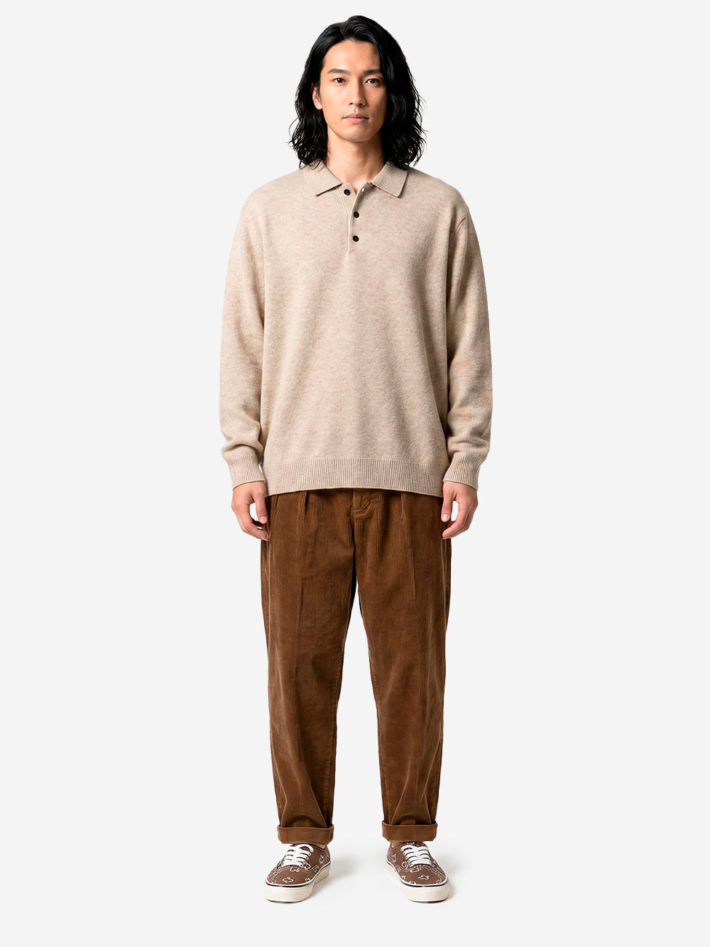 BEAMS PLUS Pantaloni marrone chiaro 2 Pleats Tapered Corduroy Marrone chiaro Urbanstaroma