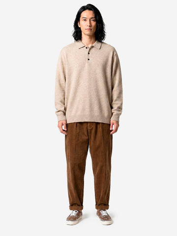 BEAMS PLUS Pantaloni marrone chiaro 2 Pleats Tapered Corduroy Marrone chiaro
