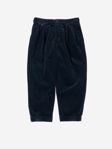 BEAMS PLUS Pantaloni navy 2 Pleats Tapered Corduroy Blu