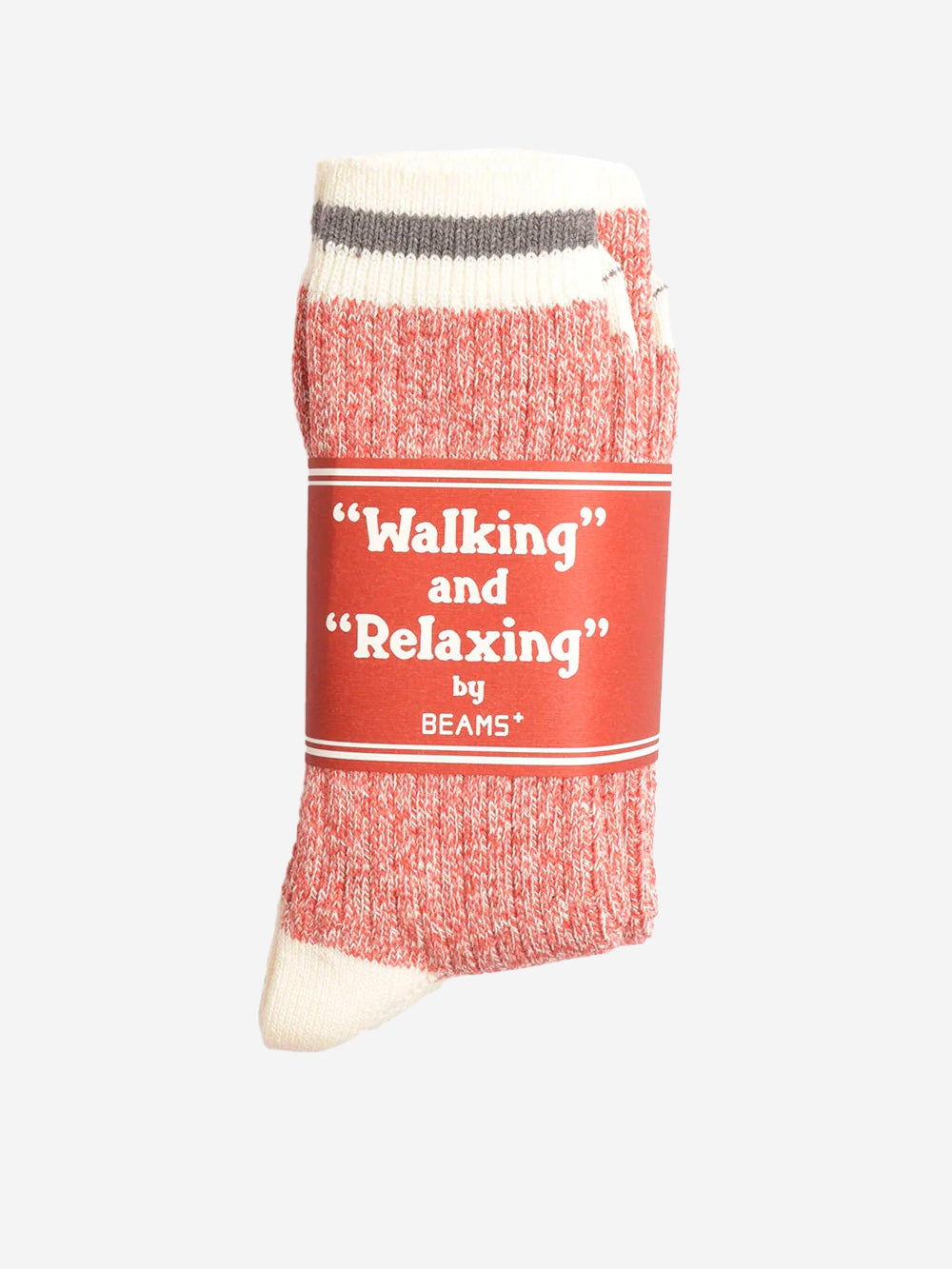 BEAMS PLUS Rag socks rossi con grigio Rosso grigio Urbanstaroma