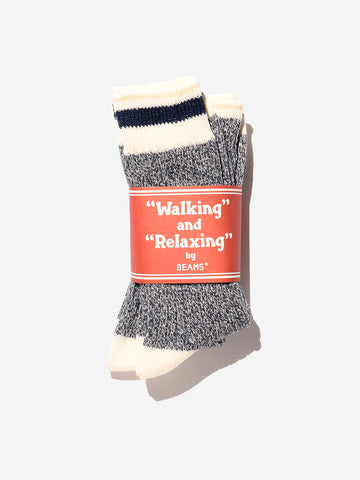 BEAMS PLUS Rag socks navy Blu