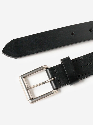 BEAMS PLUS Cintura nera in cuoio Nero
