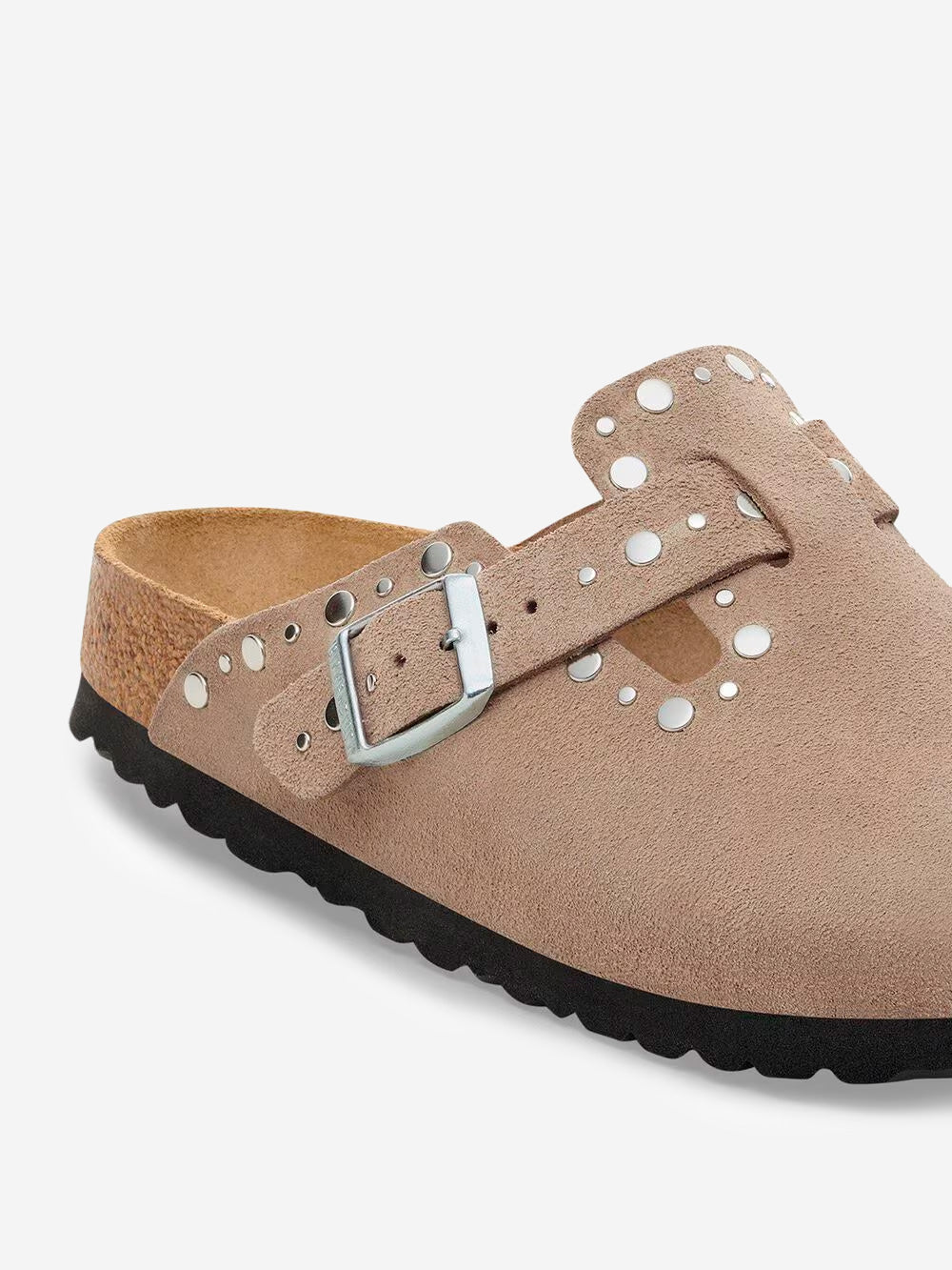 BIRKENSTOCK Boston in suede taupe con rivetti Taupe Urbanstaroma