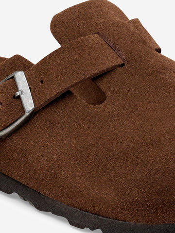 BIRKENSTOCK Boston suede 'Carafe Tonal' plantare morbido Marrone