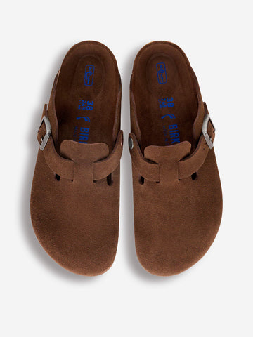 BIRKENSTOCK Boston suede 'Carafe Tonal' plantare morbido Marrone