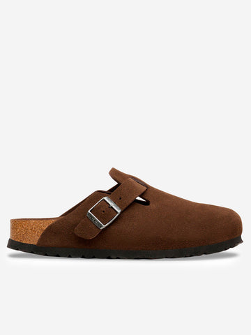 BIRKENSTOCK Boston suede 'Carafe Tonal' plantare morbido Marrone