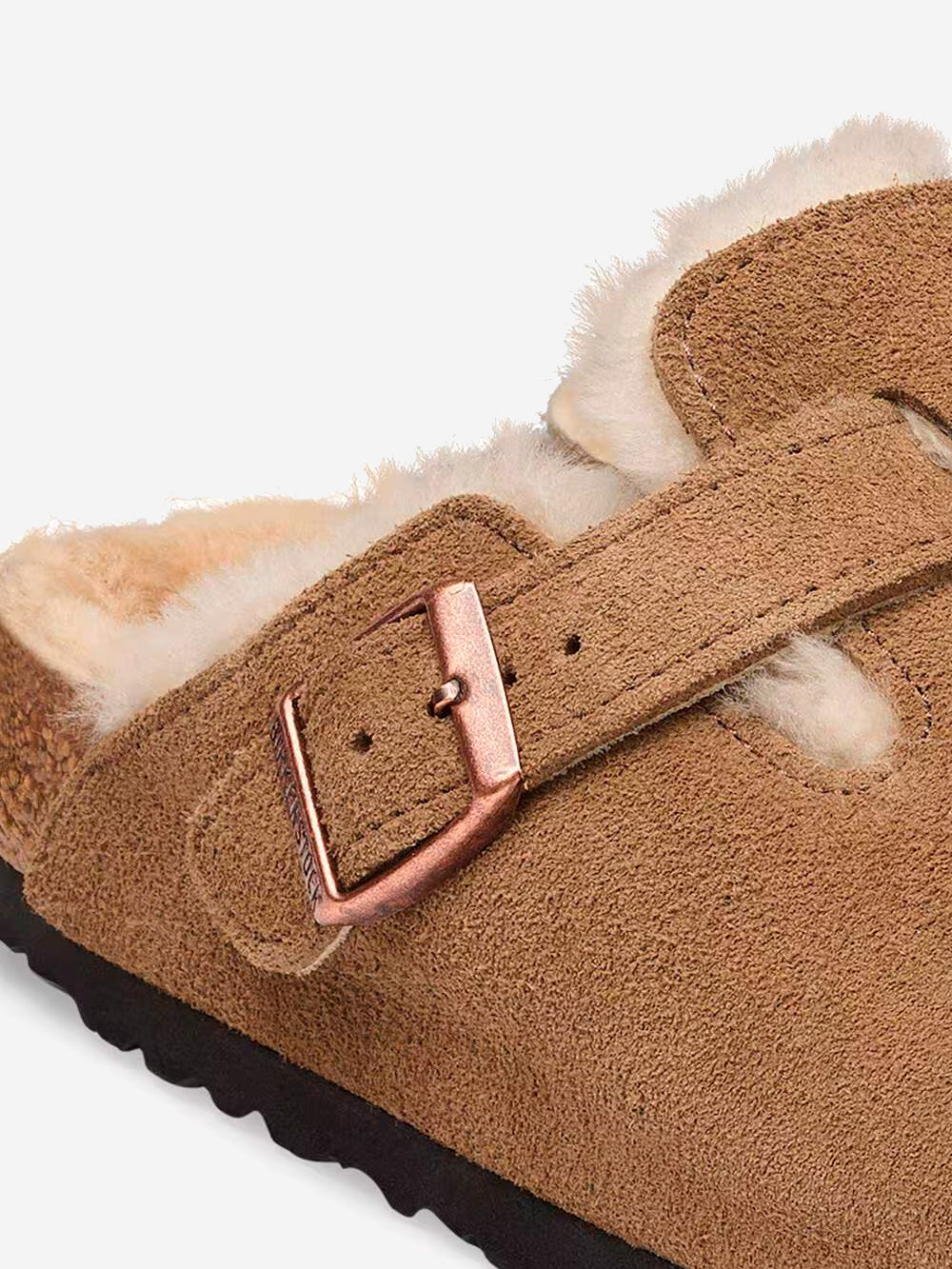 BIRKENSTOCK Boston Shearling in suede 'Dark Tea' Marrone chiaro Urbanstaroma