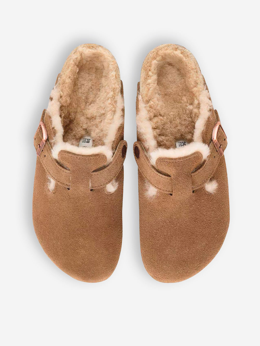 BIRKENSTOCK Boston Shearling in suede 'Dark Tea' Marrone chiaro Urbanstaroma
