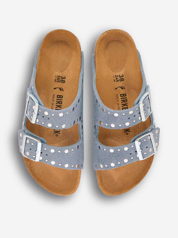 BIRKENSTOCK Arizona Rivet 'Stone Blue' in Pelle Scamosciata Blu chiaro