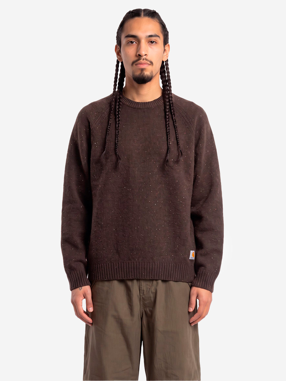 CARHARTT WIP Maglione in misto lana marrone 'Anglistic' Cioccolato Urbanstaroma