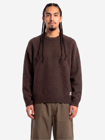 CARHARTT WIP Maglione in misto lana marrone 'Anglistic' Cioccolato