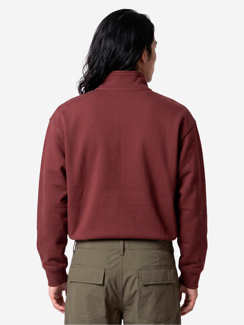 CARHARTT WIP Felpa Half Zip amarone American Script Bordeaux Urbanstaroma