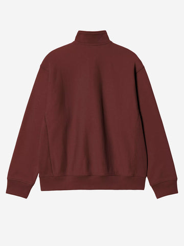CARHARTT WIP Felpa Half Zip amarone American Script Bordeaux