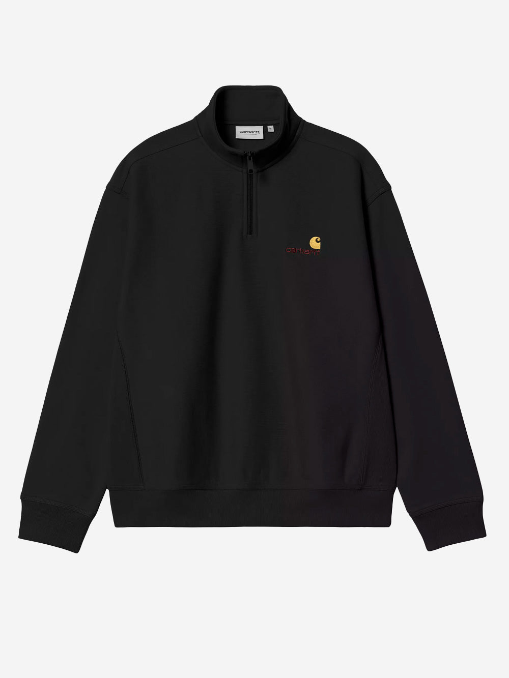 CARHARTT WIP Felpa Half Zip nera con ricamo americano Nero Urbanstaroma