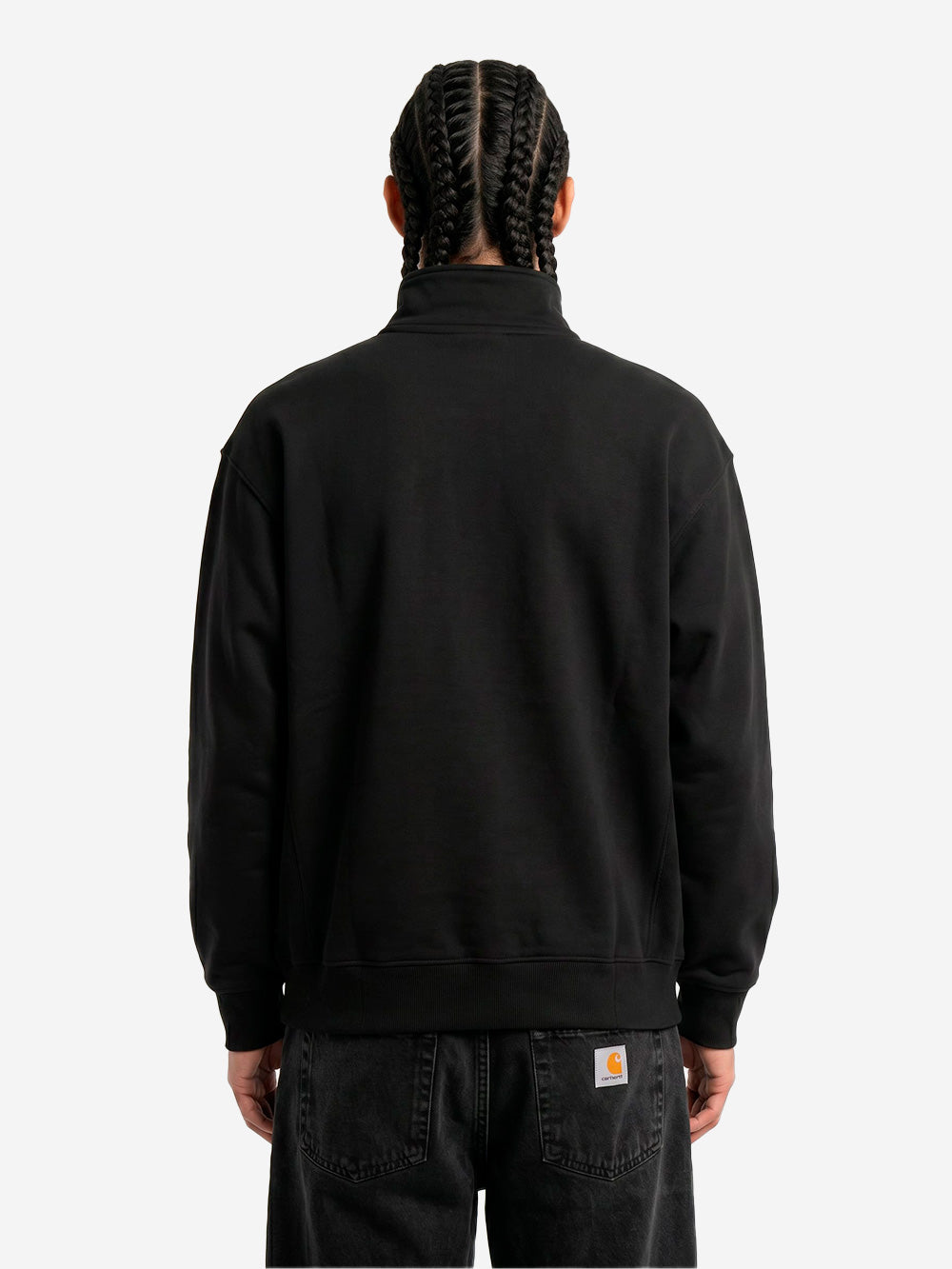CARHARTT WIP Felpa Half Zip nera con ricamo americano Nero Urbanstaroma