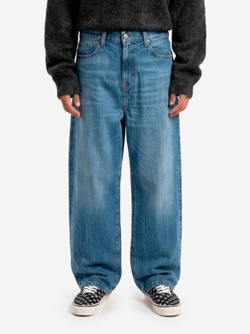 CARHARTT WIP Pantaloni 'Landon' in denim blu marble used wash Blu