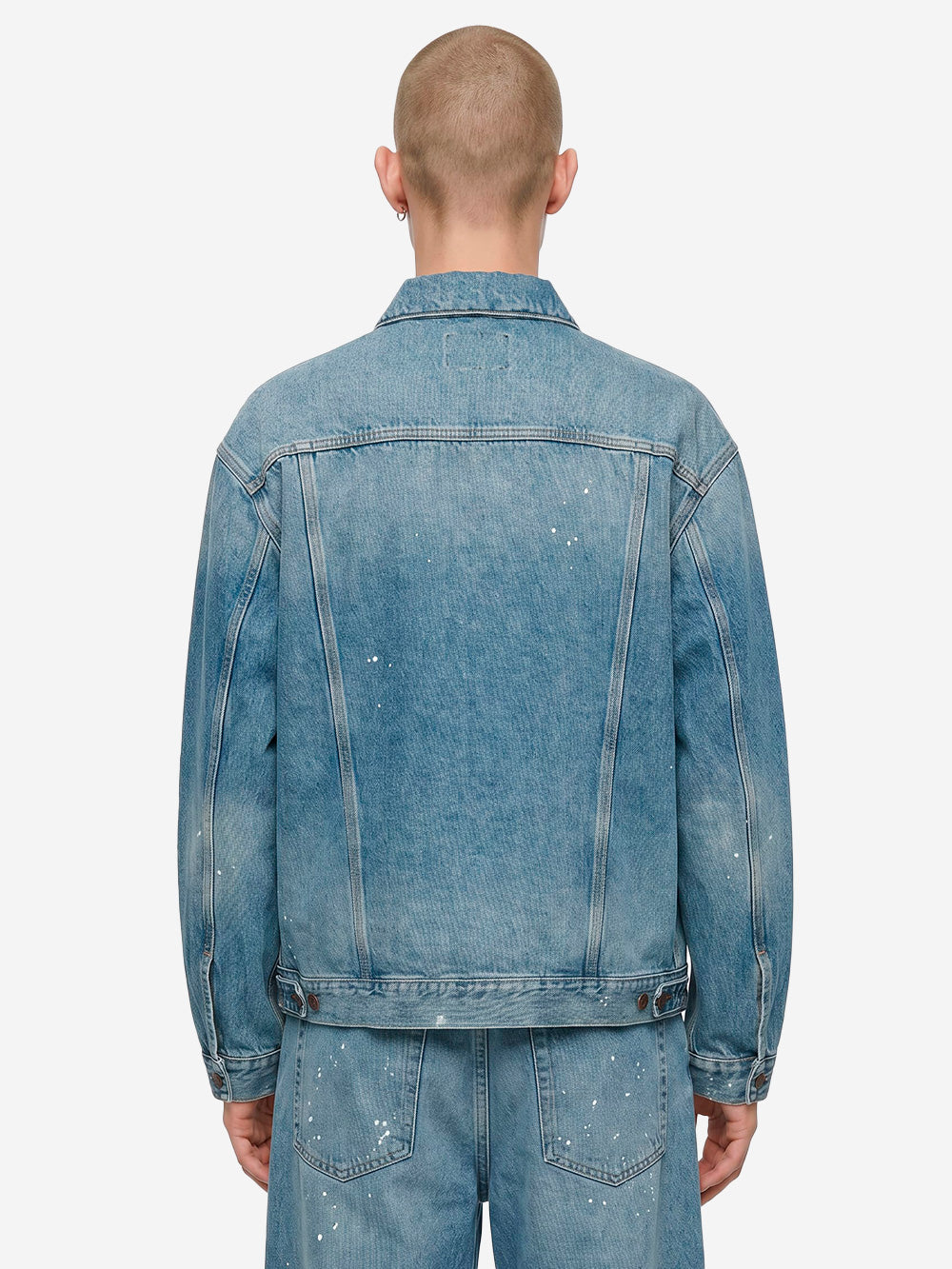 CARHARTT WIP Giacca Helston in denim blu con trattamento distressed Denim Urbanstaroma