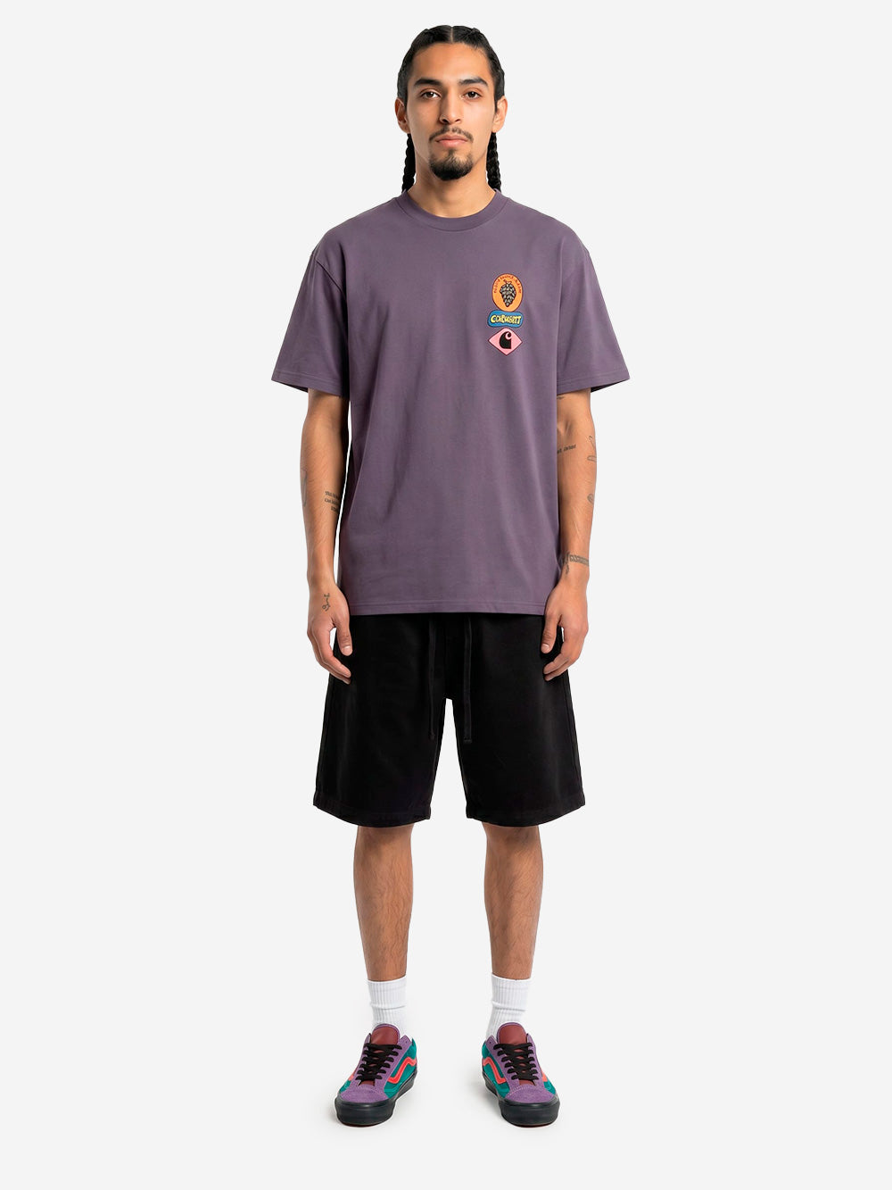 CARHARTT WIP Shorts neri 'Floyde' con lycra Nero Urbanstaroma