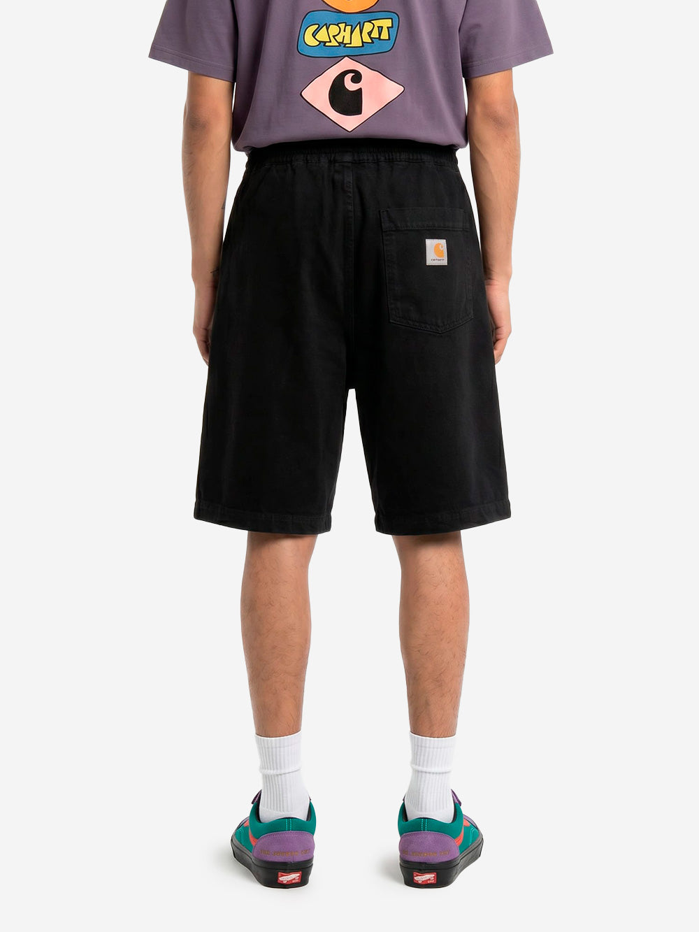 CARHARTT WIP Shorts neri 'Floyde' con lycra Nero Urbanstaroma