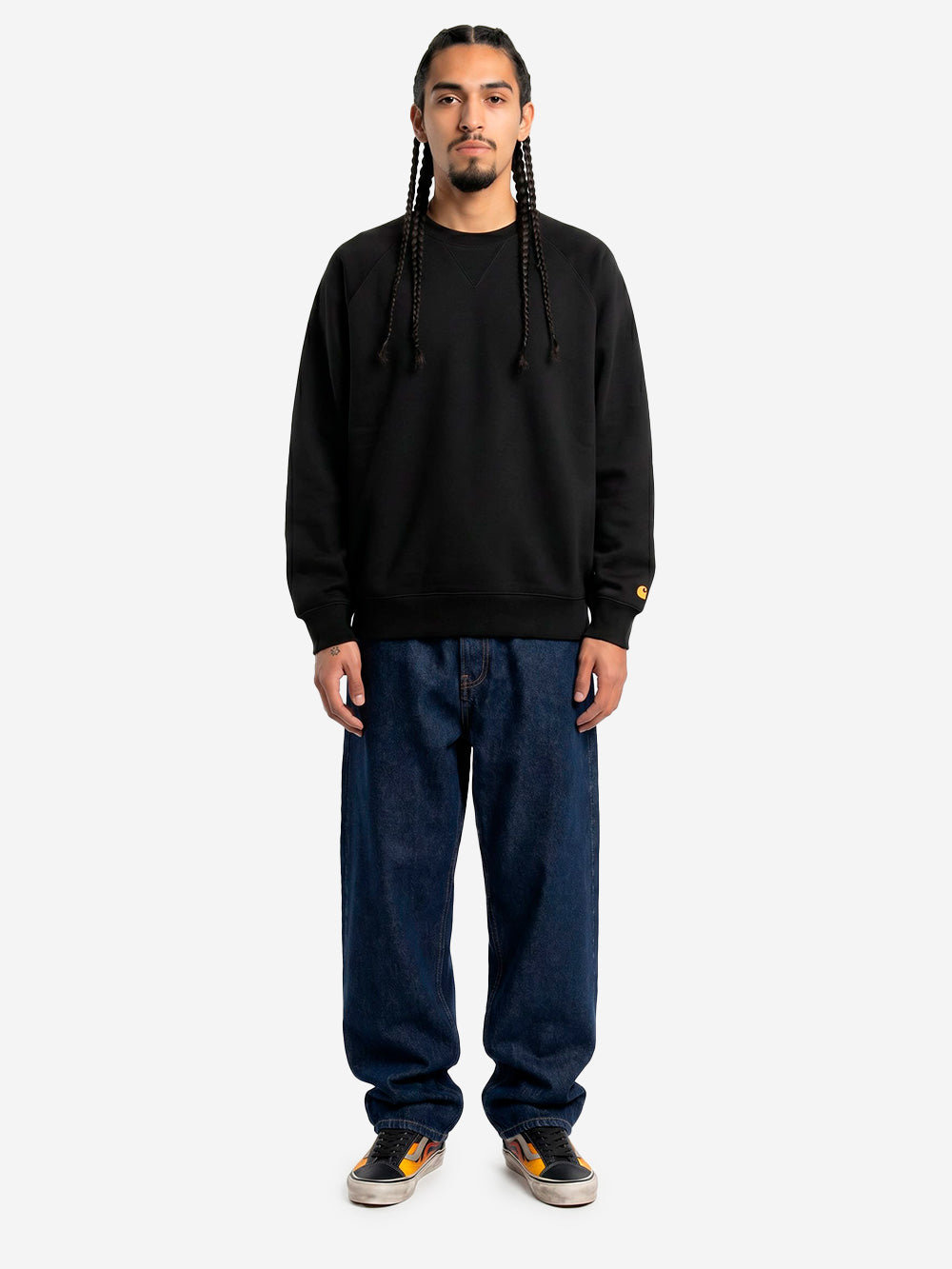CARHARTT WIP Chase Sweat felpa nera Nero Urbanstaroma