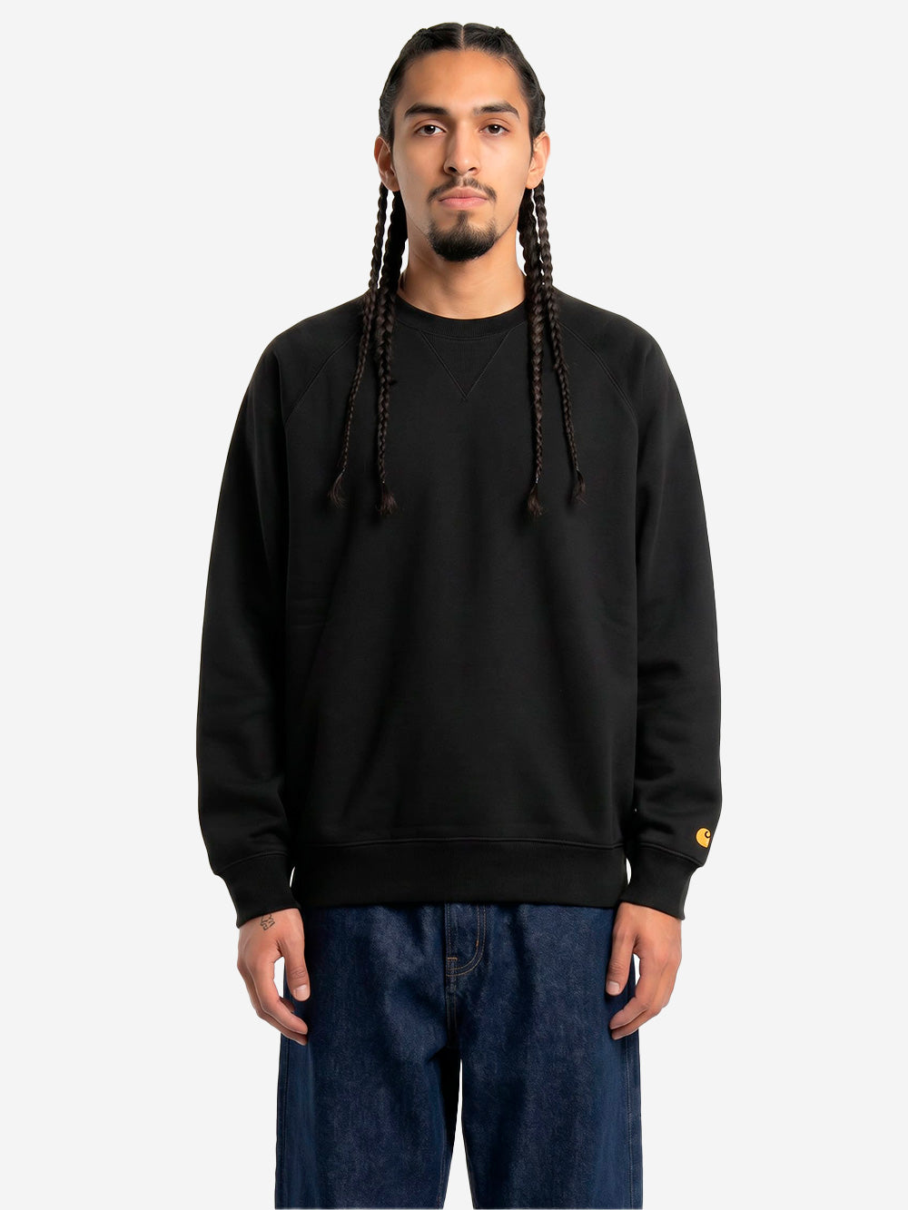 CARHARTT WIP Chase Sweat felpa nera Nero Urbanstaroma