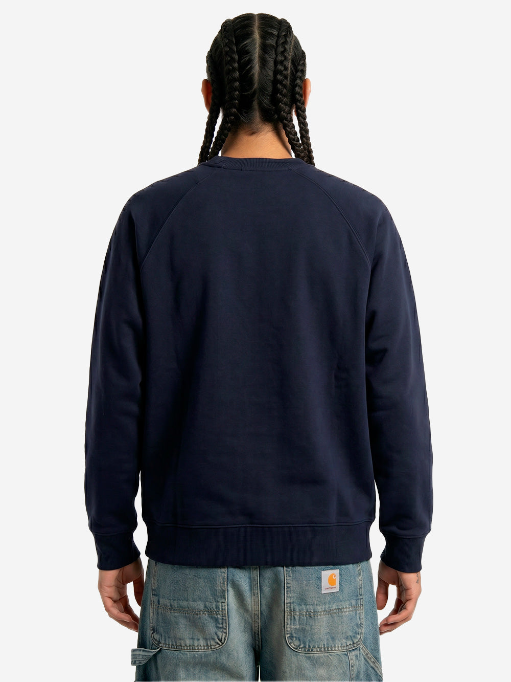 CARHARTT WIP Felpa girocollo navy 'Chase Sweat' con logo ricamato Blu scuro Urbanstaroma