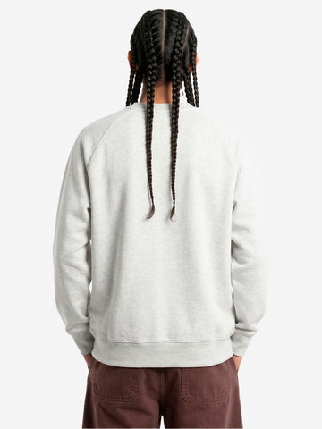 CARHARTT WIP Felpa girocollo grigia chiara 'Chase Sweat' con logo ricamato Grigia chiara