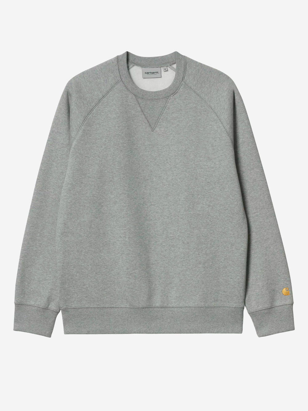 CARHARTT WIP Felpa girocollo grigia 'Chase Sweat' con logo ricamato Grigio Urbanstaroma