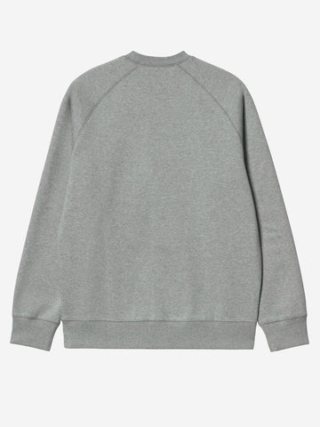 CARHARTT WIP Felpa girocollo grigia 'Chase Sweat' con logo ricamato Grigio