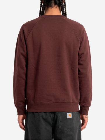 CARHARTT WIP Felpa girocollo bordeaux 'Chase Sweat' con logo ricamato Bordeau