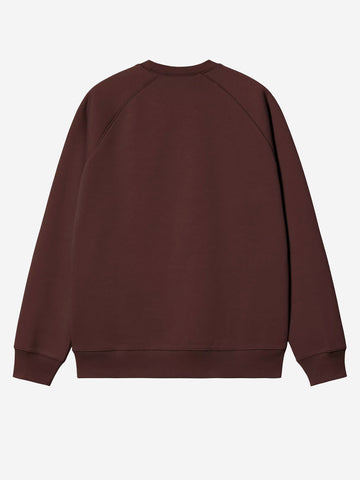 CARHARTT WIP Felpa girocollo bordeaux 'Chase Sweat' con logo ricamato Bordeau