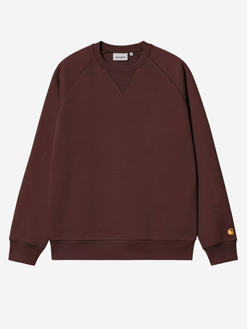CARHARTT WIP Felpa girocollo bordeaux 'Chase Sweat' con logo ricamato Bordeau