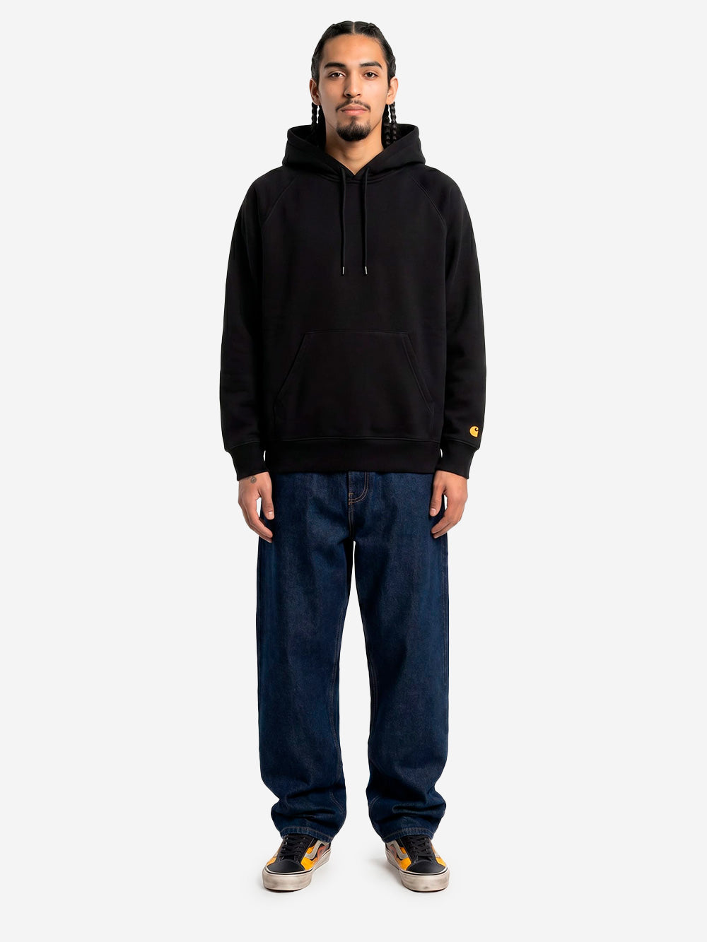 CARHARTT WIP Hooded Chase Sweat nera Nero Urbanstaroma
