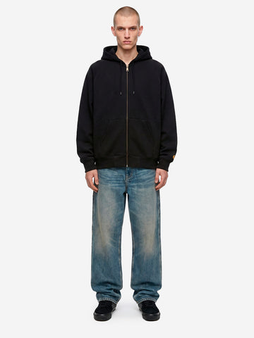 CARHARTT WIP Hooded Chase Jacket nera con zip Nero