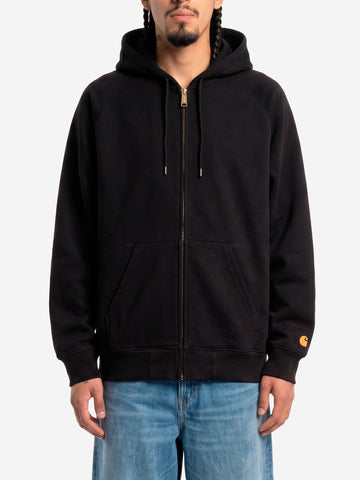 Hooded Chase Jacket nera con zip
